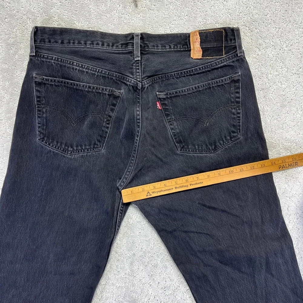 VINTAGE 90 Levis 501 Jeans 38x32 Black Straight Leg Button Fly 36x30 Act. Mexico